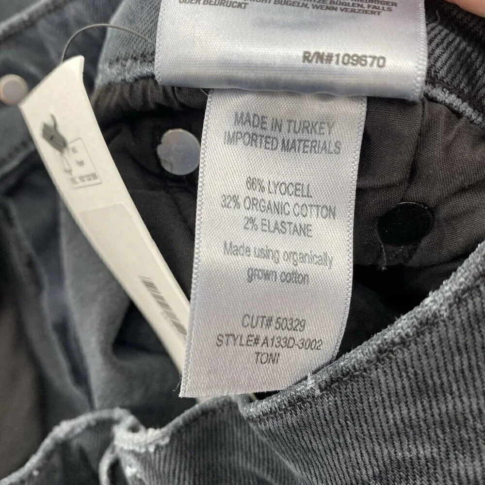 AGOLDE TONI MID RISE STRAIGHT JEANS DISTRESSED A133D-3002 FERAL SIZE 26